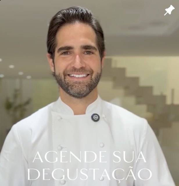 Vídeo fixado do chef sobre a degustação